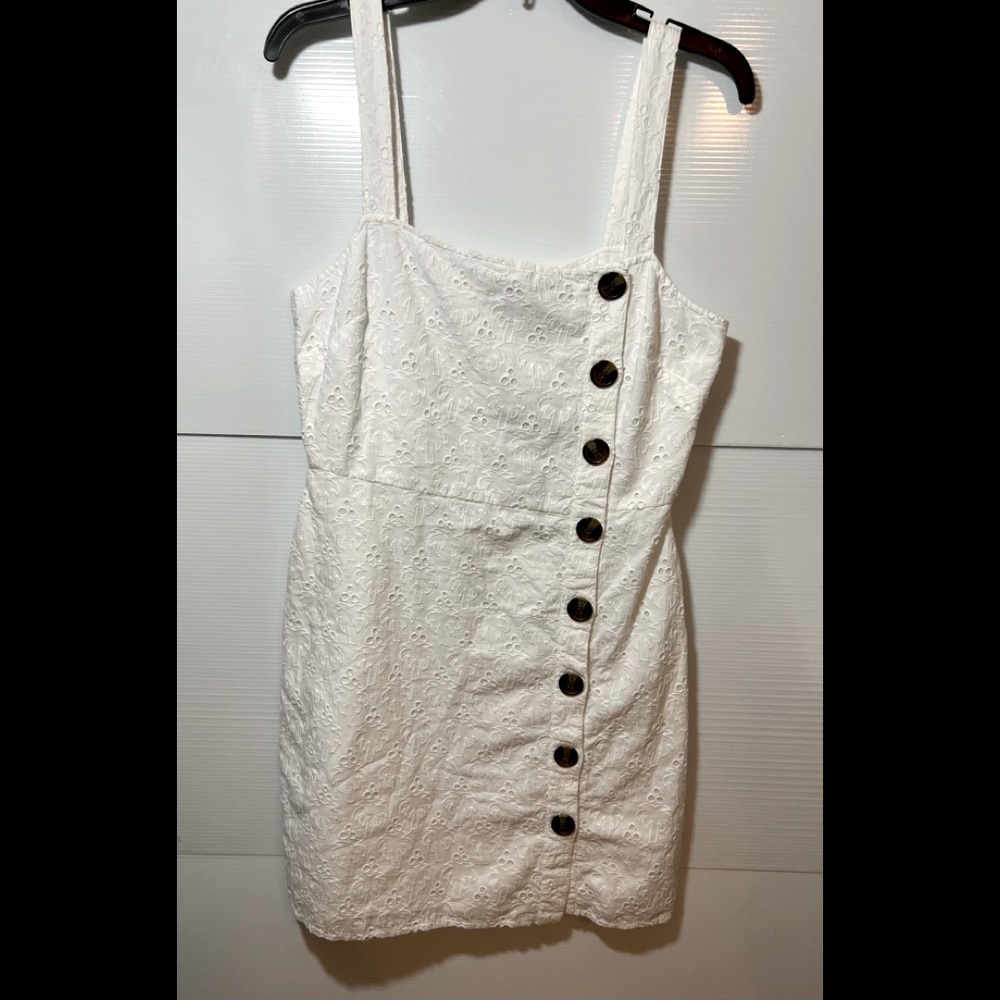ASOS CURVY DRESS, white eyelet size 6 lined cotton NWT